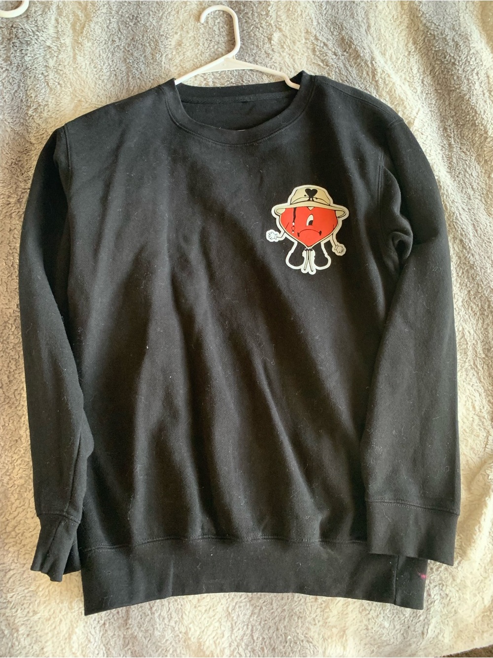 Men's Bad Bunny Crewneck Sweatshirt with Red Character Patch